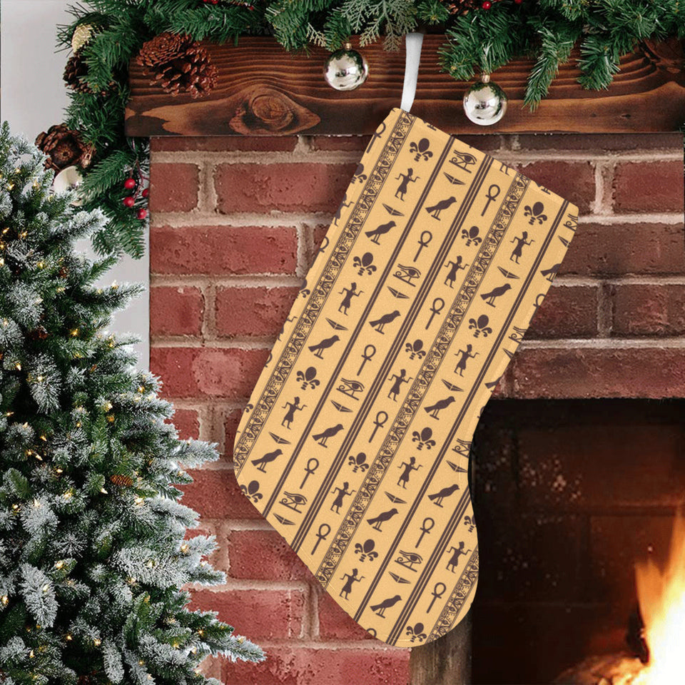 Egypt Hieroglyphics Pattern Print Design 02 Christmas Stocking