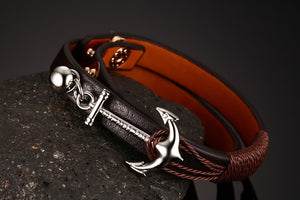 Leather Anchor Bracelet For Men Guys Women  Ccnc006 Bt0152