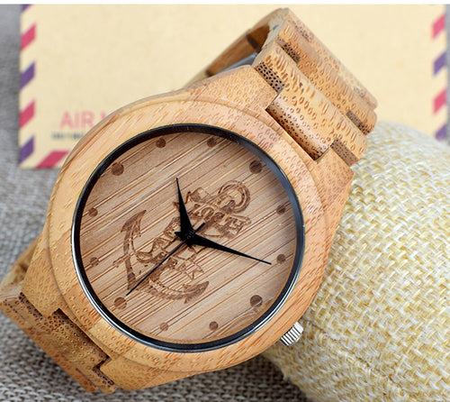 Anchors Design Bamboo Watches Japan Quartz Wooden Men Women Luxulry Watches  Ccnc006 Bt0151