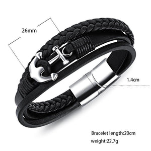 Leather Anchor Rope Bracelet For Men Guys Women  Ccnc006 Bt0205