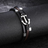 Leather Anchor Rope Bracelet For Men Guys Women Ccnc006 Bt0206