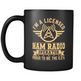 Black Mug-I'm A Licensed Ham Radio Operator Proud To Be The 0.2% ccnc001 hr0024