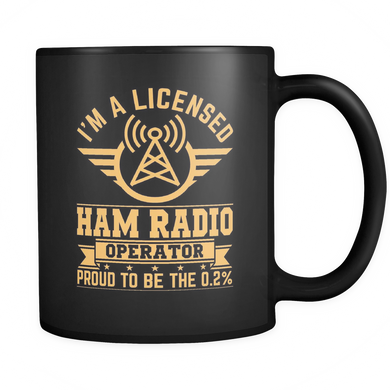 Black Mug-I'm A Licensed Ham Radio Operator Proud To Be The 0.2% ccnc001 hr0024