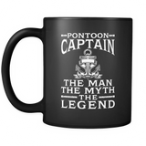 Black Mug-Pontoon Captain The Man The Myth The Legend ccnc006 ccnc012 pb0035