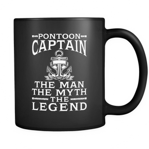 Black Mug-Pontoon Captain The Man The Myth The Legend ccnc006 ccnc012 pb0035