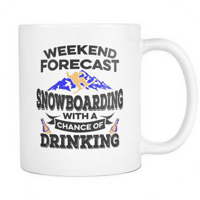 White Mug-Weekend Forecast Snowboarding With a Chance of Drinking ccnc004 sw0006