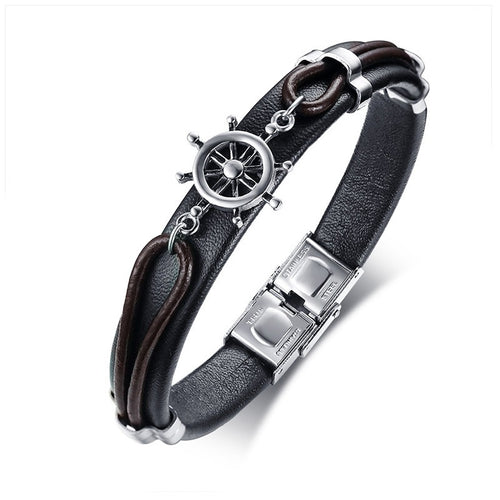 Leather Anchor Bracelet For Men Guys Women  Ccnc006 Bt0204