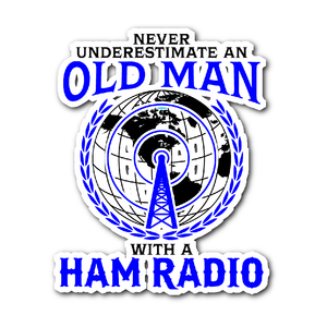 Sticker Mug-Never Underestimate an Old Man With a Ham Radio hr0018