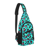 Green leopard skin print pattern All Over Print Chest Bag