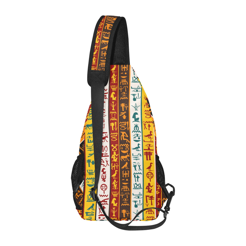 Egypt Hieroglyphics Pattern Print Design 01 All Over Print Chest Bag