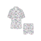 Helicopter plane pattern Women's V-Neck Short Pajama Set