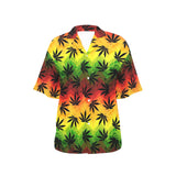 Canabis Marijuana Weed Pattern Print Design 03 Women's All Over Print Hawaiian Shirt