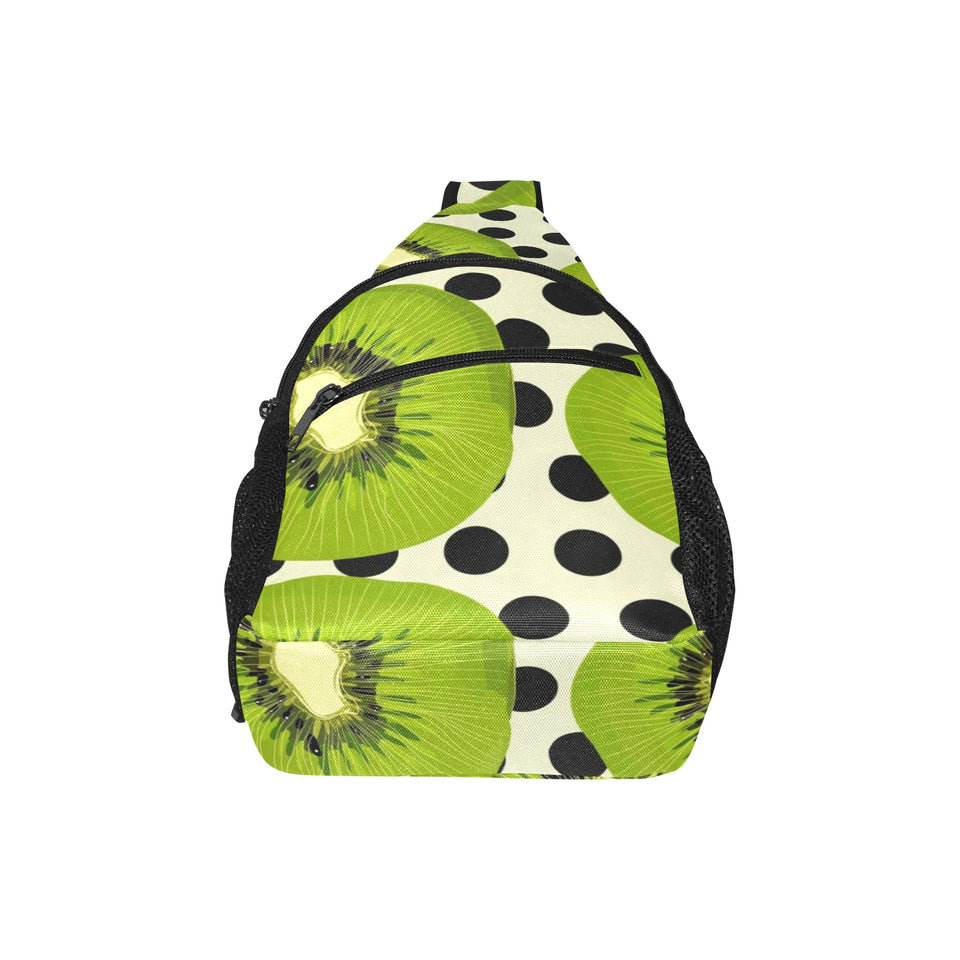 kiwi black dot background All Over Print Chest Bag