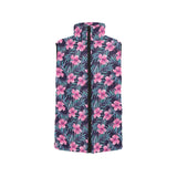 Hibiscus Pattern Print Design 05 Women's Padded Vest