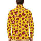 Dice Pattern Print Design 04 Men's Long Sleeve Polo Shirt