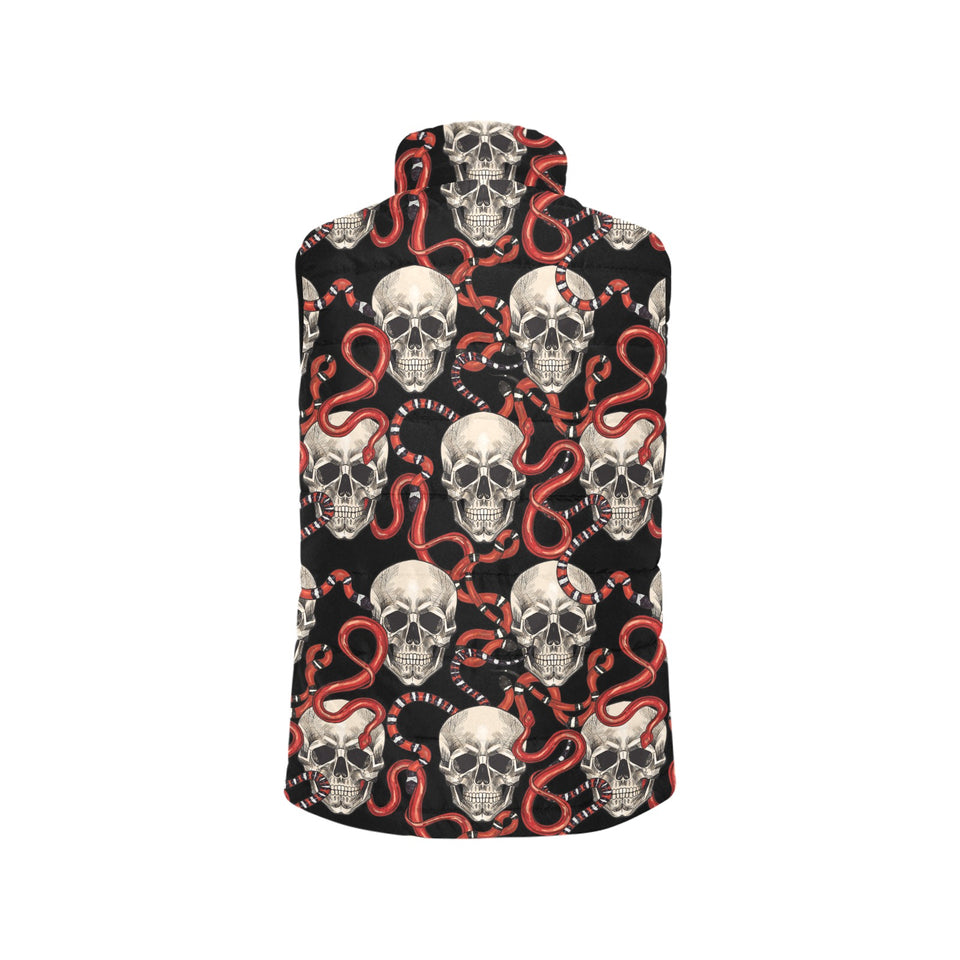 Red snake skull pattern Women's Padded Vest