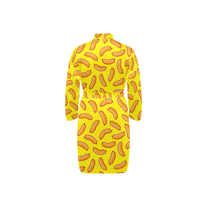 Sausage Pattern Print Design 01 Men's Long Sleeve Belted Night Robe