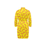 Sausage Pattern Print Design 01 Men's Long Sleeve Belted Night Robe