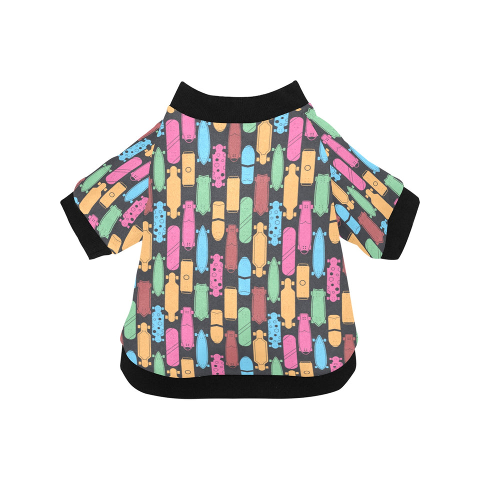 Skate Board Pattern Print Design 02 All Over Print Pet Dog Round Neck Fuzzy Shirt