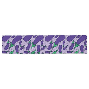 Eggplant Pattern Print Design 03 Table Runner