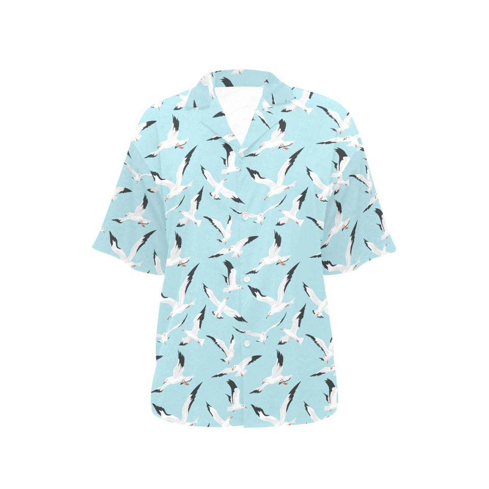Seagull Pattern Print Design 01 Women's All Over Print Hawaiian Shirt