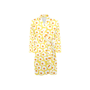 Fried Eggs Pattern Print Design 05 Men's Long Sleeve Belted Night Robe