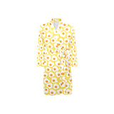 Fried Eggs Pattern Print Design 05 Men's Long Sleeve Belted Night Robe