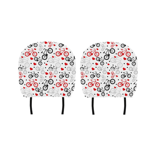 Bicycle Pattern Print Design 04 Car Headrest Cover