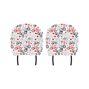 Bicycle Pattern Print Design 04 Car Headrest Cover