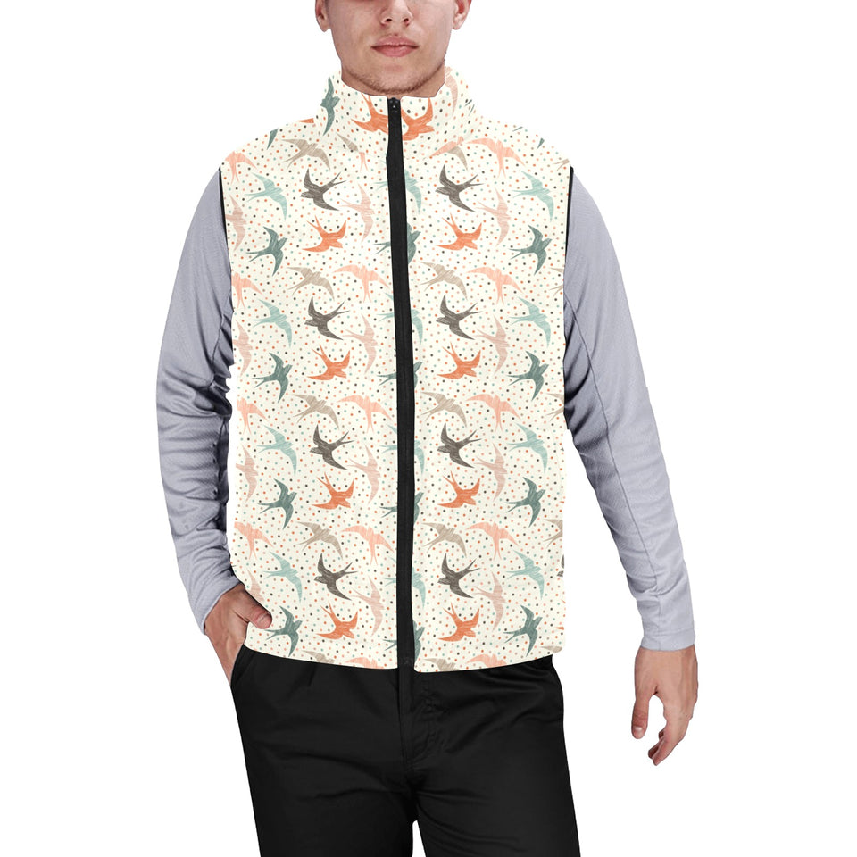 Swallow Pattern Print Design 02 Men's Padded Vest