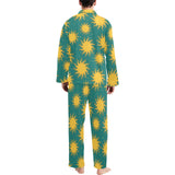 Sun green background Men's Long Pajama Set