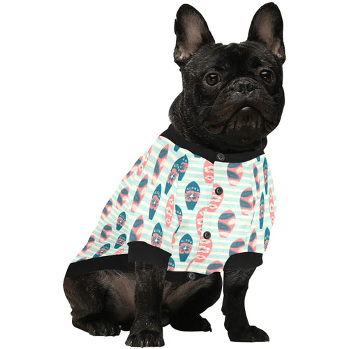 Surfboard Pattern Print Design 02 All Over Print Pet Dog Round Neck Fuzzy Shirt