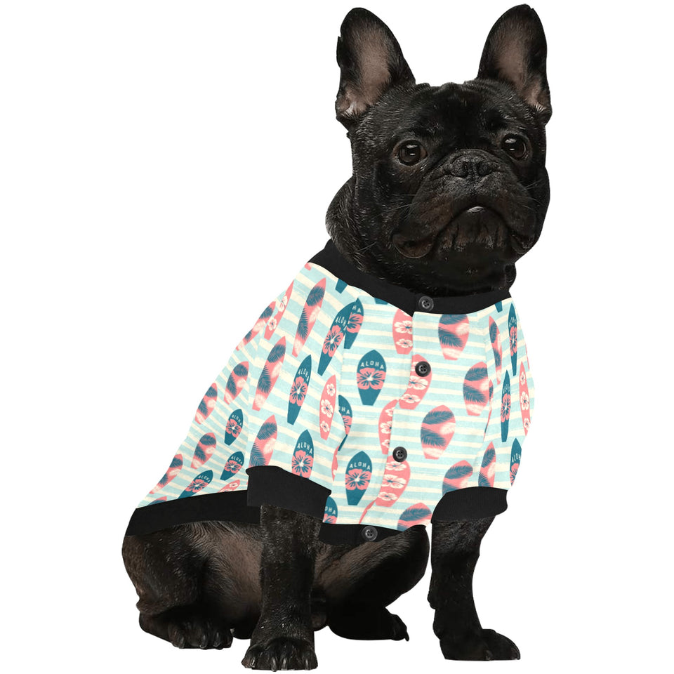 Surfboard Pattern Print Design 02 All Over Print Pet Dog Round Neck Fuzzy Shirt
