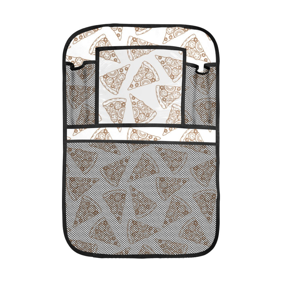 Hand drawn pizza pattern Car Seat Back Organizer
