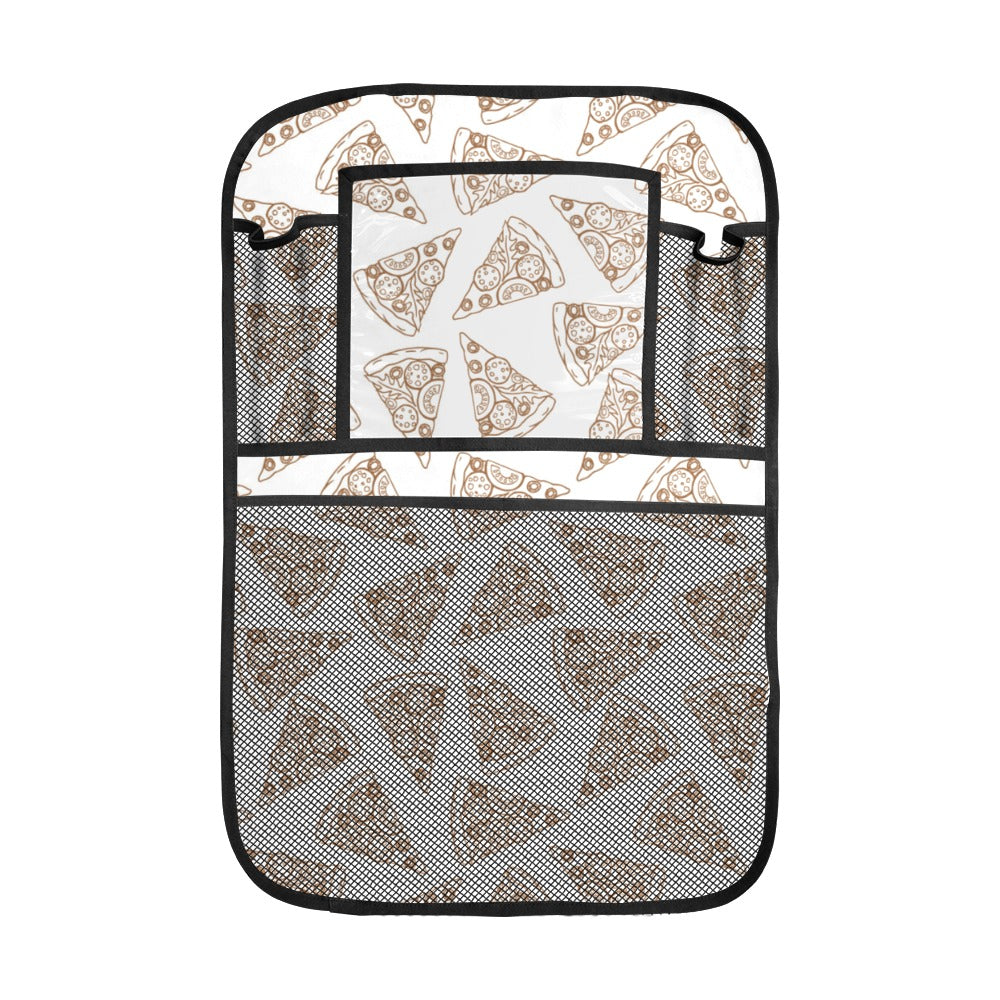 Hand drawn pizza pattern Car Seat Back Organizer