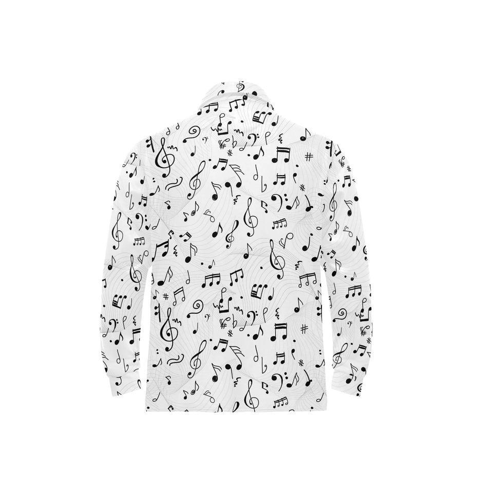 Music Notes Pattern Print Design 04 Men's Long Sleeve Polo Shirt