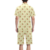 Yorkshire Terrier Pattern Print Design 01 Men's V-Neck Short Pajama Set