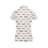 Mustache Beard Pattern Print Design 05 Women's All Over Print Polo Shirt