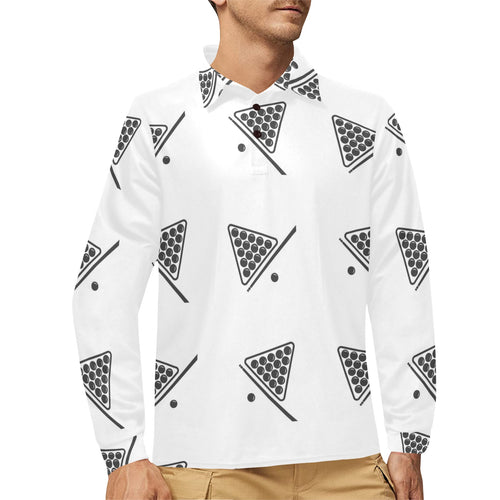 Billiard Ball Pattern Print Design 03 Men's Long Sleeve Polo Shirt