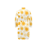 Sun design pattern Men's Long Sleeve Belted Night Robe