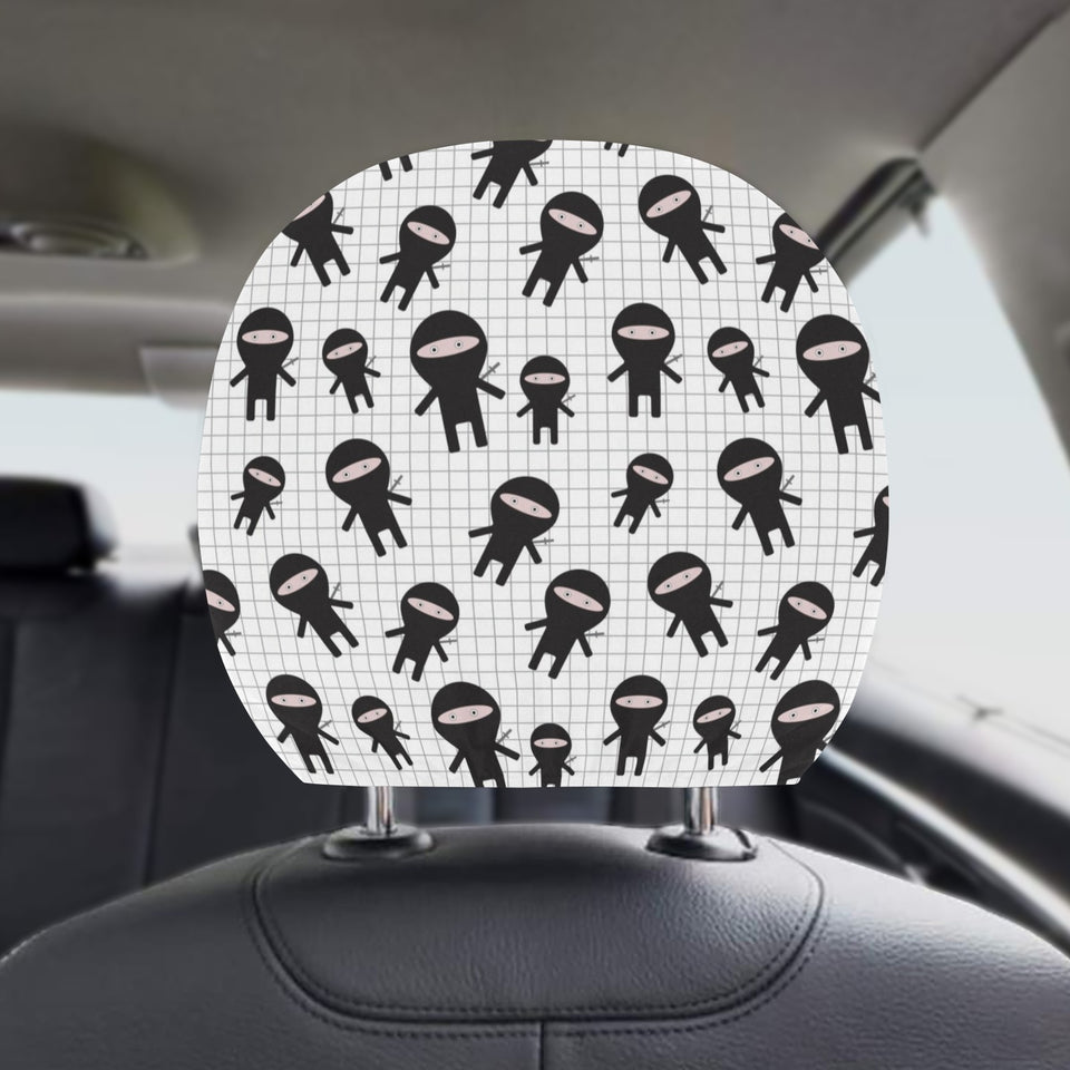 Ninja pattern plaid background Car Headrest Cover