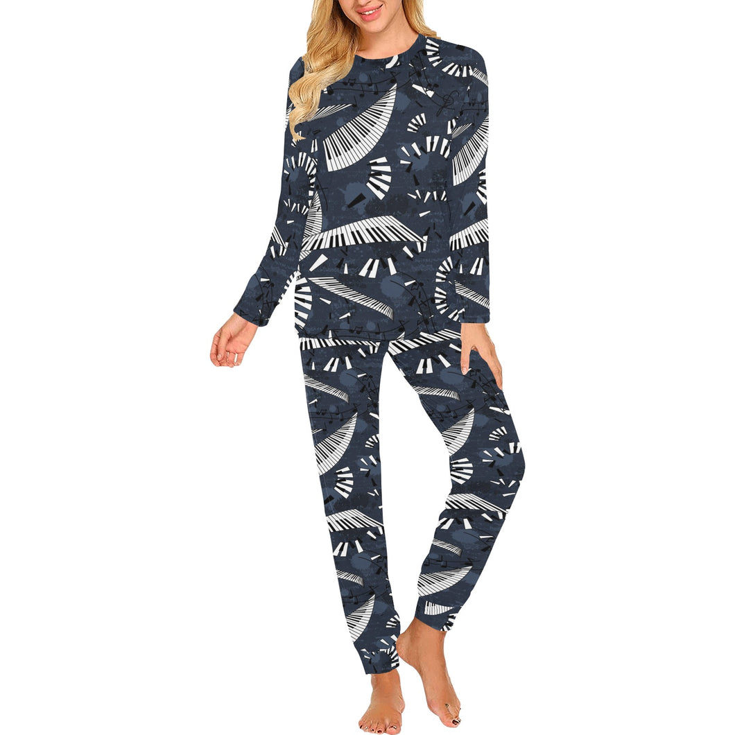 Piano Pattern Print Design 02 Women's All Over Print Pajama Set