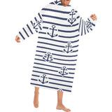 Anchor rope nautical pattern Blanket Robe with Sleeves