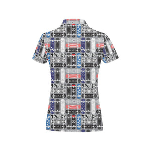 Skate Board Pattern Print Design 04 Women's All Over Print Polo Shirt