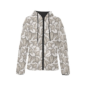 Stingray Pattern Print Design 05 Women's Padded Hooded Jacket
