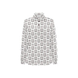 Hippopotamus Pattern Print Design 05 Women's Long Sleeve Polo Shirt