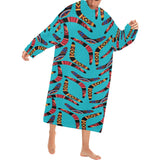 Boomerang Australian aboriginal ornament blue back Blanket Robe with Sleeves