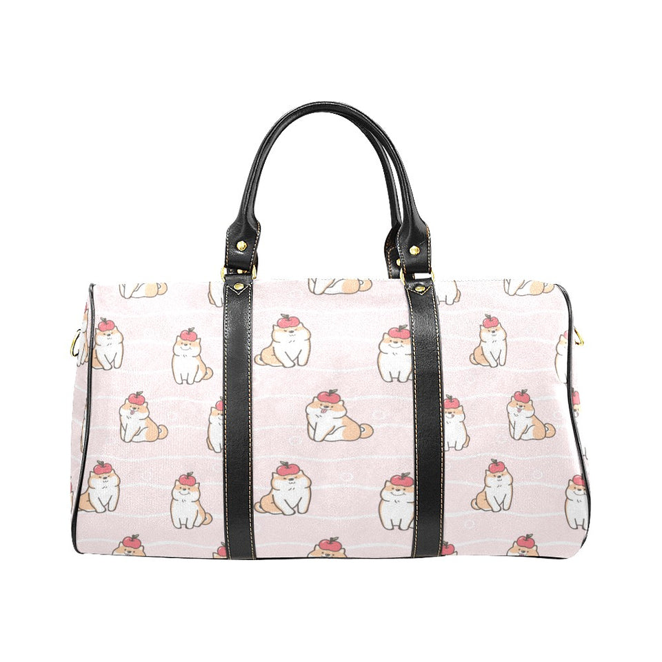 Cute Shiba Inu Dog Apple pattern Travel Bag