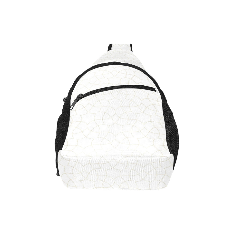 arabic white pattern All Over Print Chest Bag