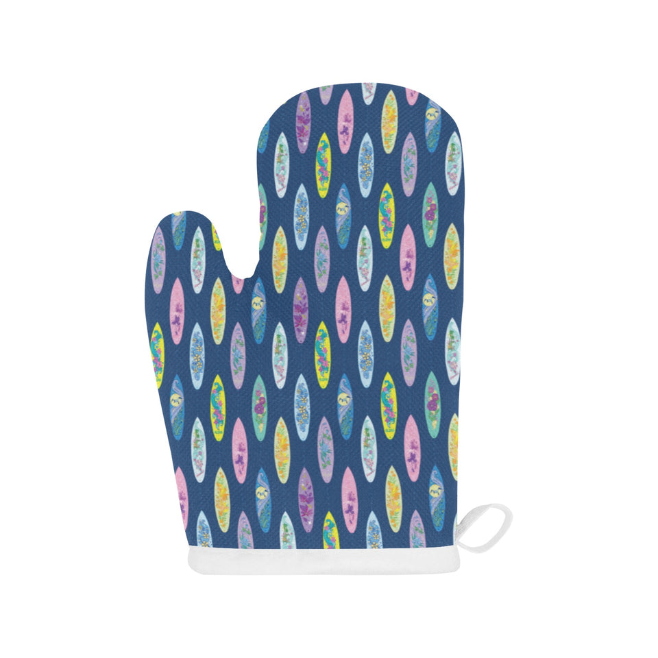 Surfboard Pattern Print Design 03 Heat Resistant Oven Mitts